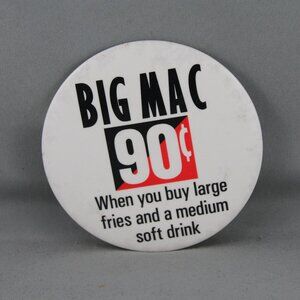 Vintage McDonalds Pin - Big Mac 90 C - Celluloid Pin